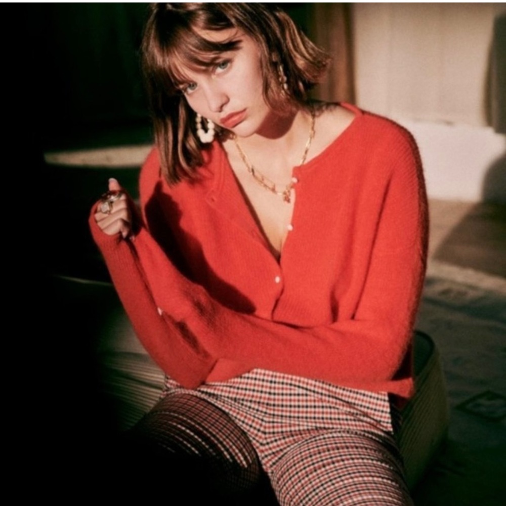 Sezane Gaspard Cardigan Sweater in Red size XS